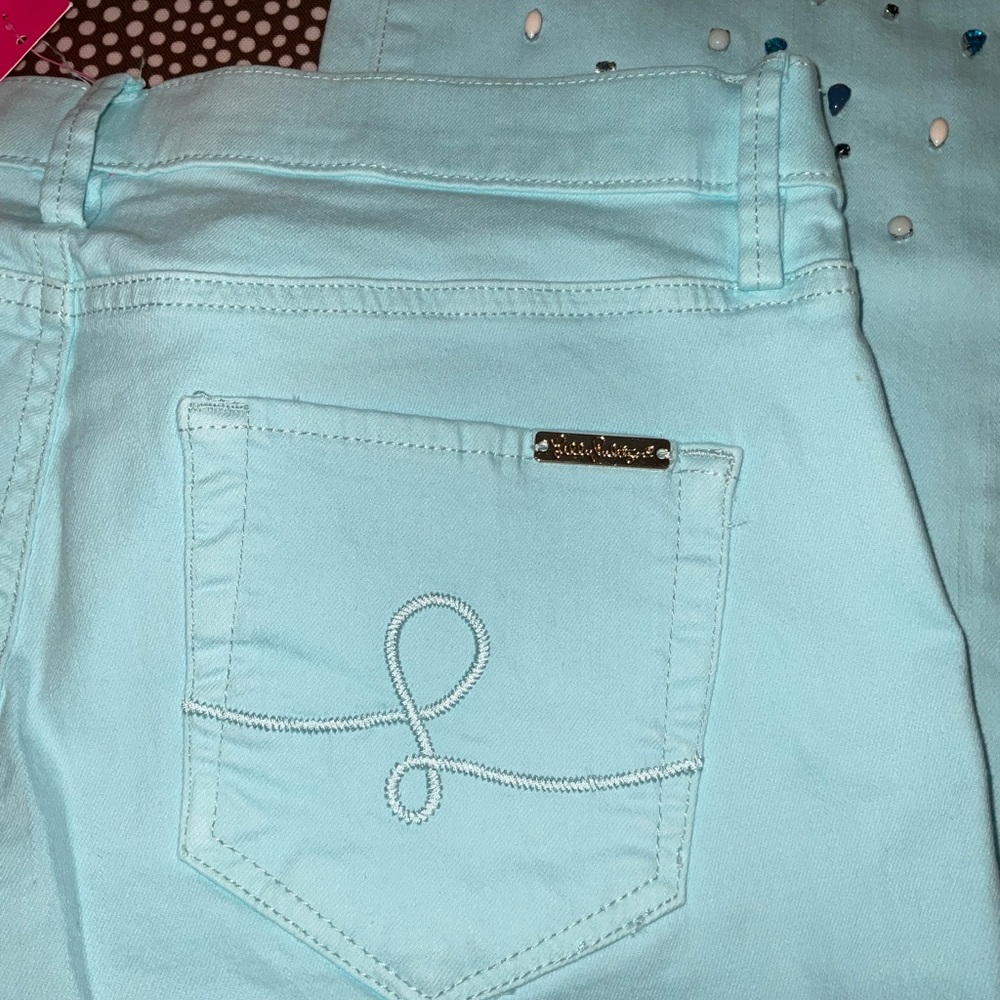Lilly Pulitzer NWT 27 1/2" South Ocean Crop Flare Pants Whisper Blu Size 00 - Picture 13 of 16